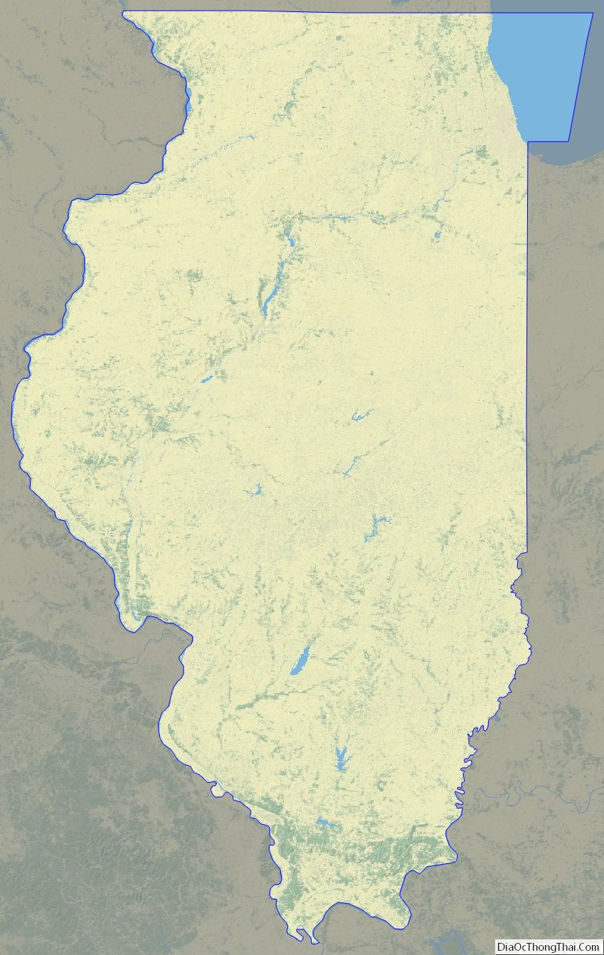 Physical map of Illinois