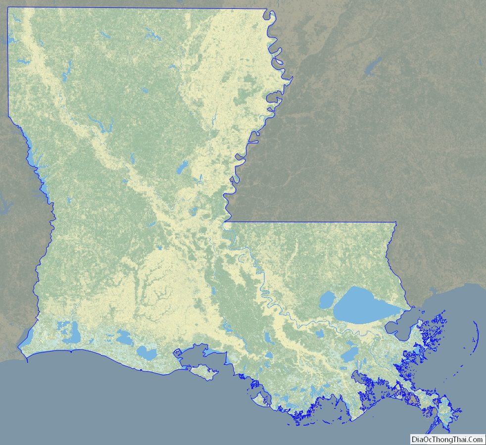 Louisiana Physical Map