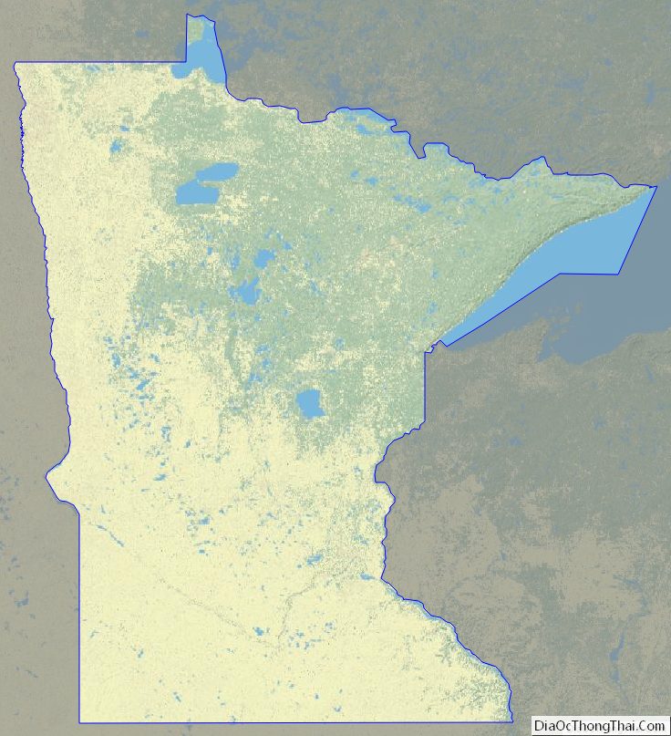 Physical map of Minnesota