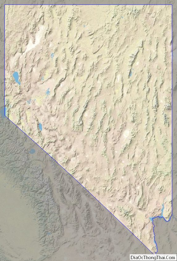 Physical map of Nevada