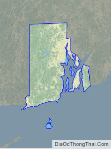 Physical map of Rhode Island