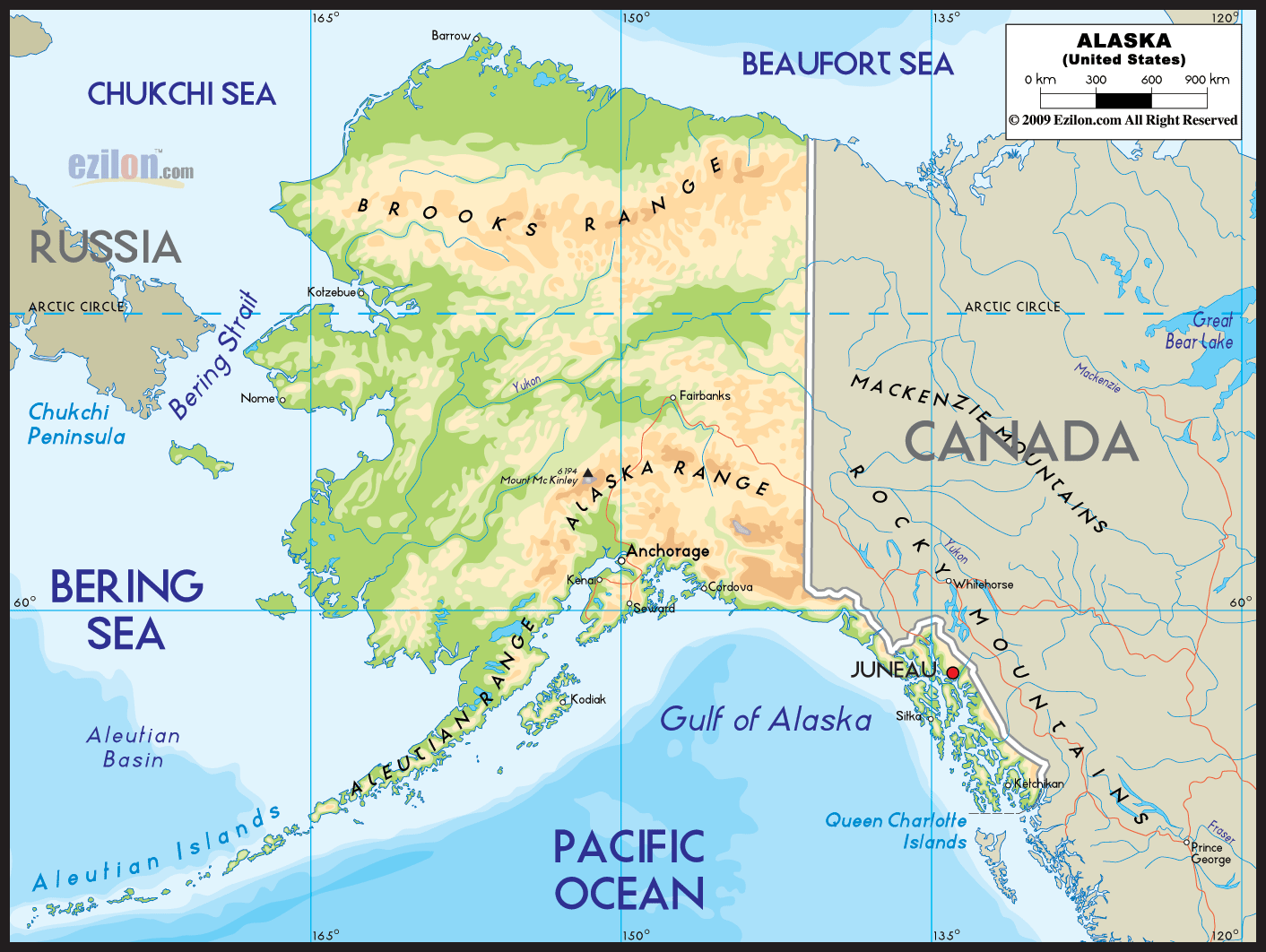 Северная америка полуостров аляска. Штат Аляска на карте. Столица Аляски Джуно на контурной карте. Географическая карта Аляски. Штат Аляска на карте с городами.