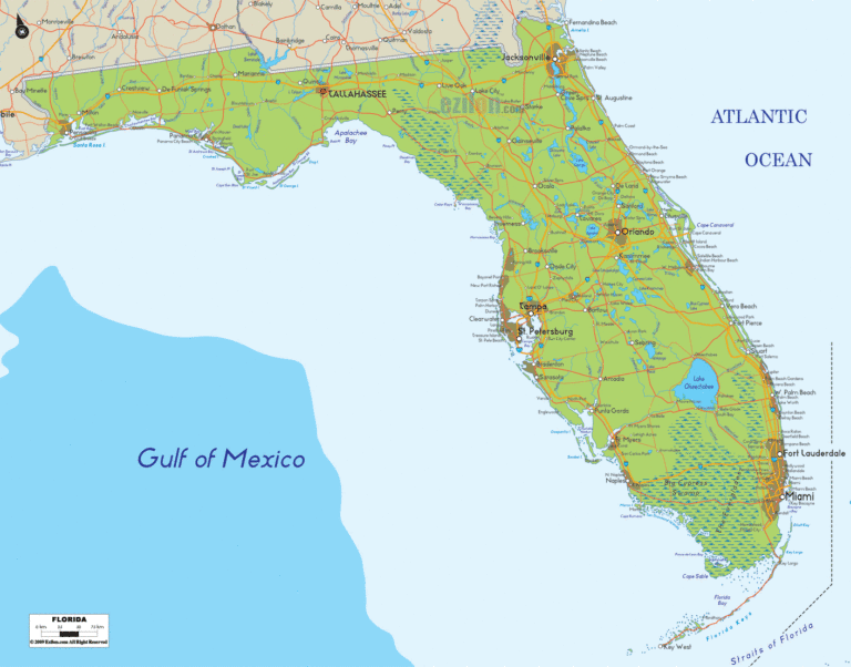 Bản đồ địa lý bang Florida