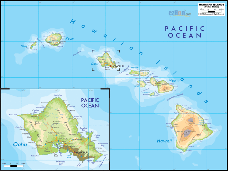 Bản đồ địa lý bang Hawaii