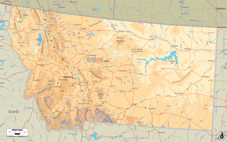 Bản đồ địa lý bang Montana