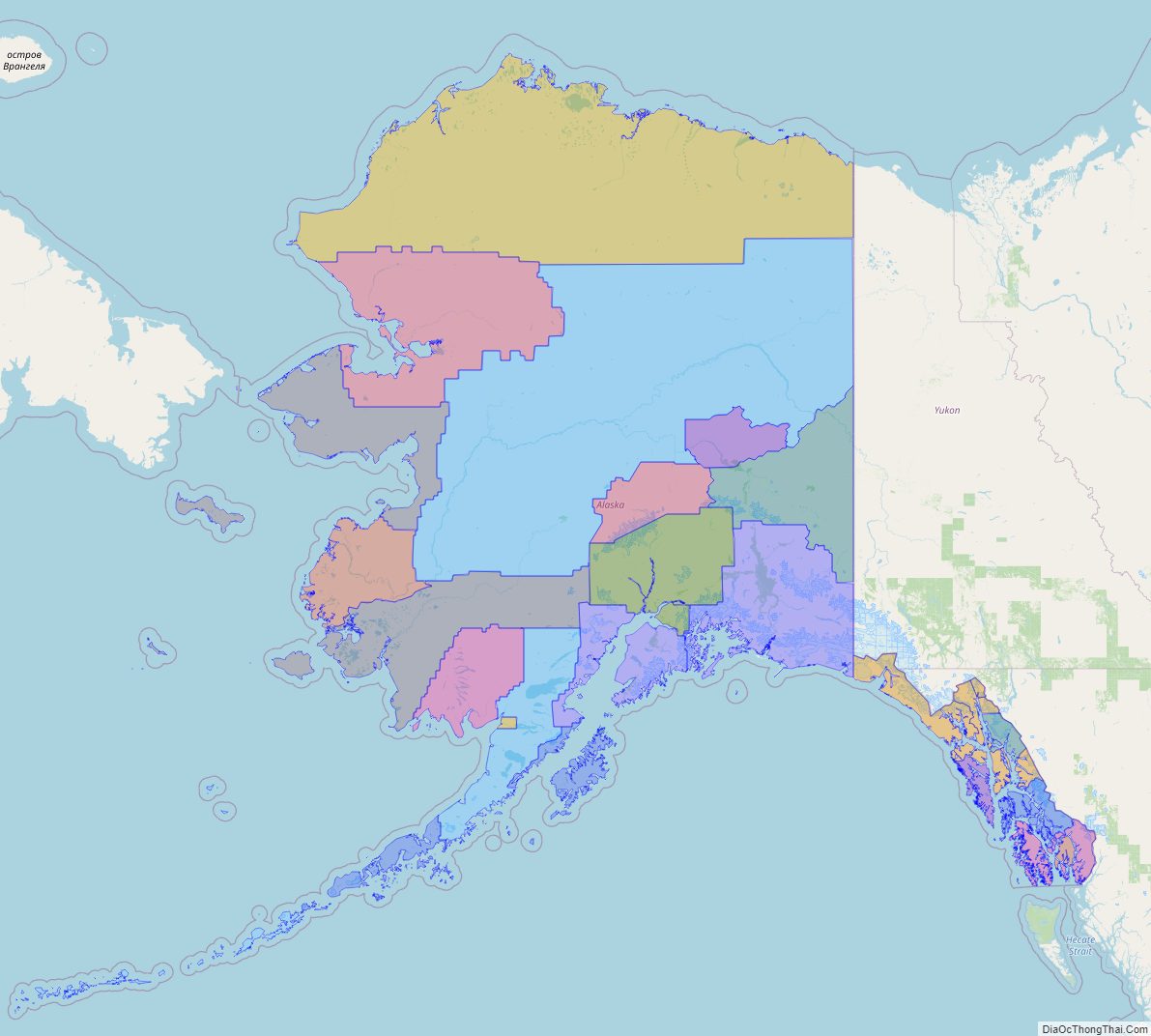 Printable - Large Scale Political Map of Alaska