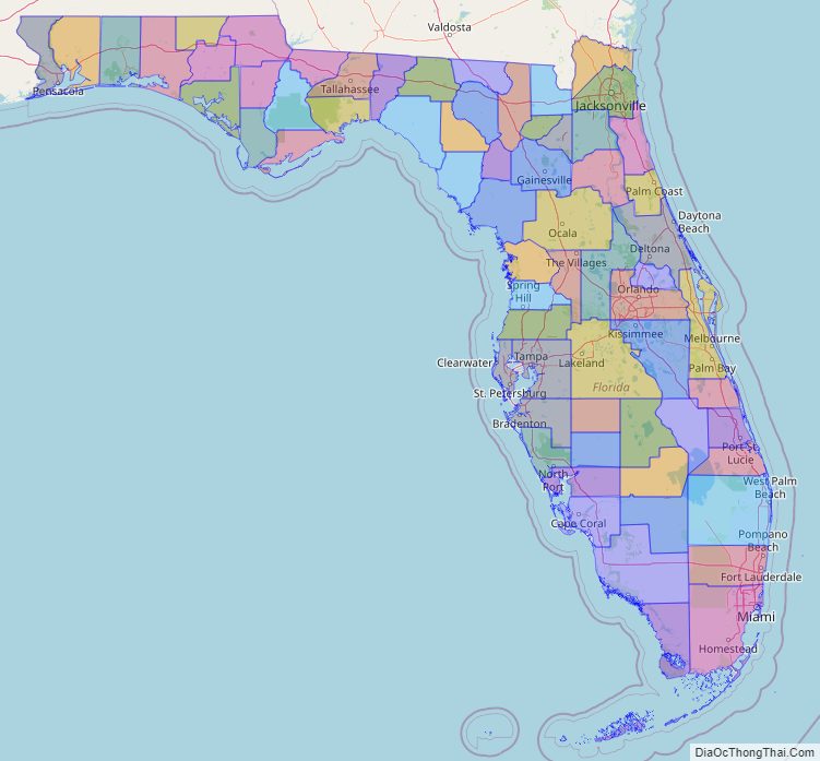 Printable - Large Scale Political Map of Florida
