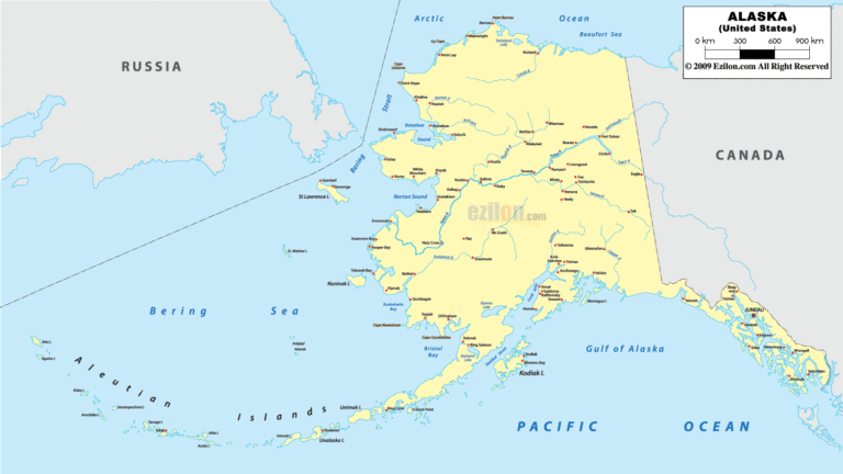 Bản đồ hành chính bang Alaska