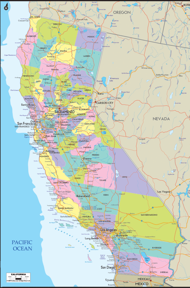Bản đồ hành chính bang California