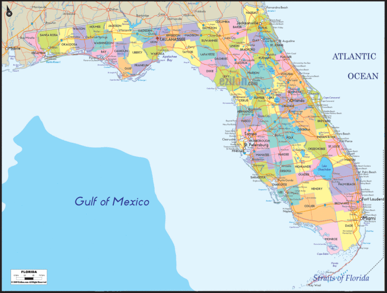 Bản đồ hành chính bang Florida