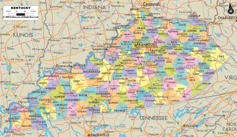 Bản đồ hành chính bang Kentucky