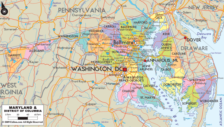 Bản đồ hành chính bang Maryland