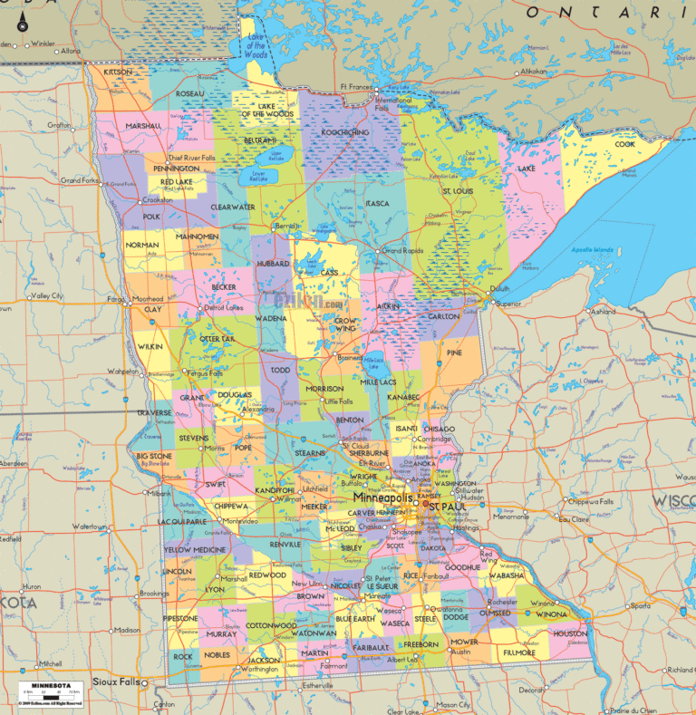 Bản đồ hành chính bang Minnesota