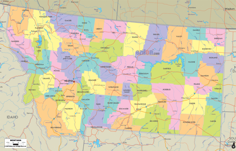 Bản đồ hành chính bang Montana