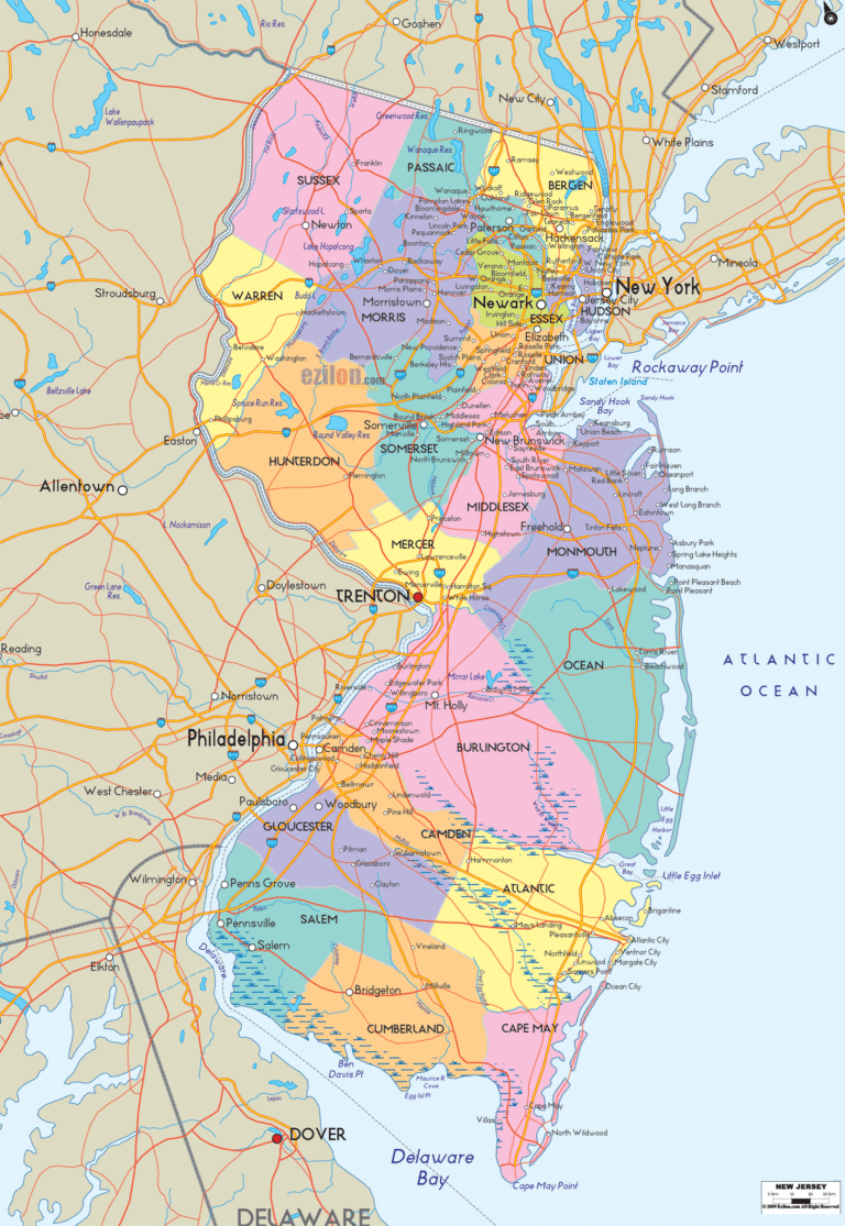 Bản đồ hành chính bang New Jersey