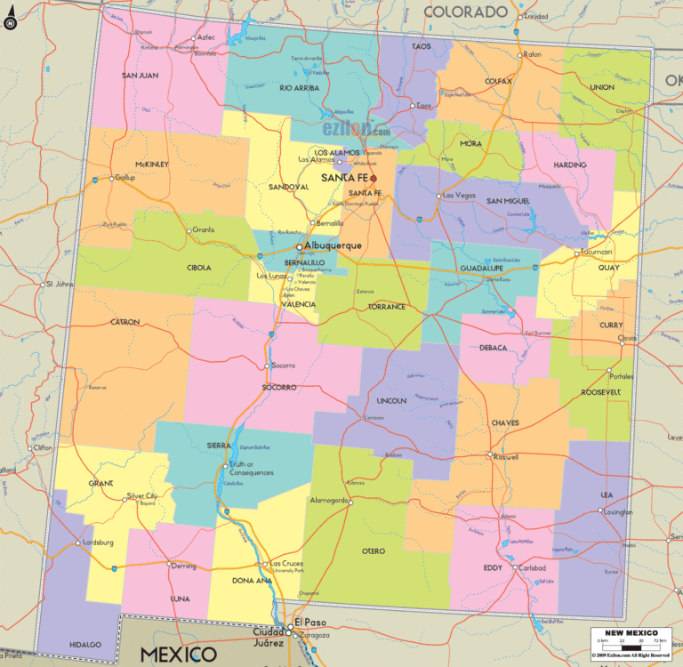 Bản đồ hành chính bang New Mexico