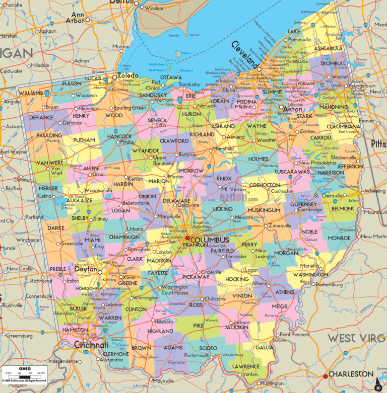 Bản đồ hành chính bang Ohio