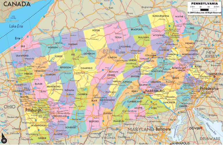 Bản đồ hành chính bang Pennsylvania