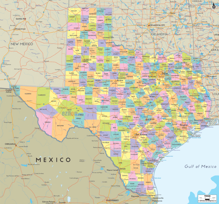 Bản đồ hành chính bang Texas
