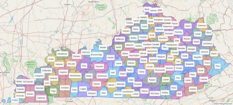 Bản đồ các quận thuộc bang Kentucky