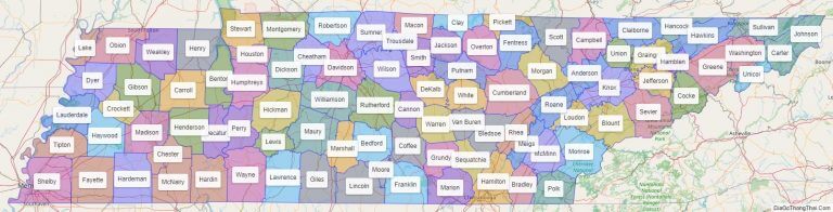 Bản đồ các quận thuộc bang Tennessee