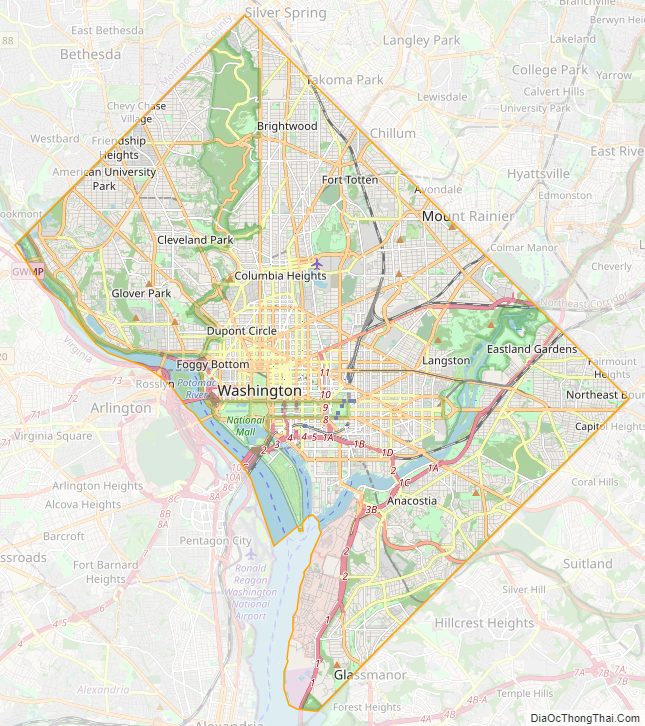 District of Columbia street map