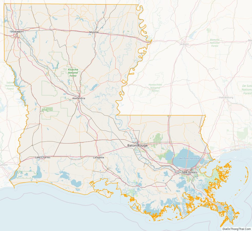 Louisiana street map