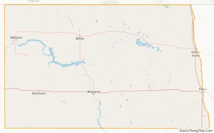 North Dakota street map