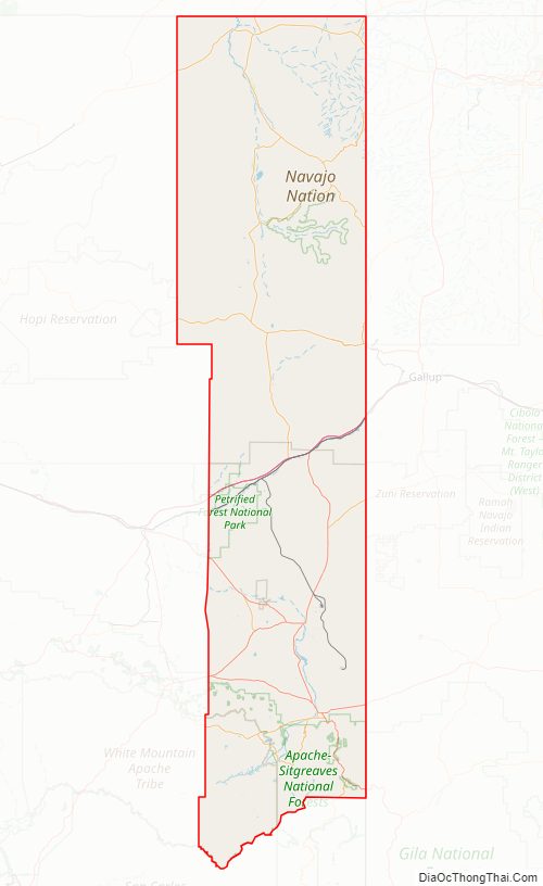 Apache CountyStreet Map.
