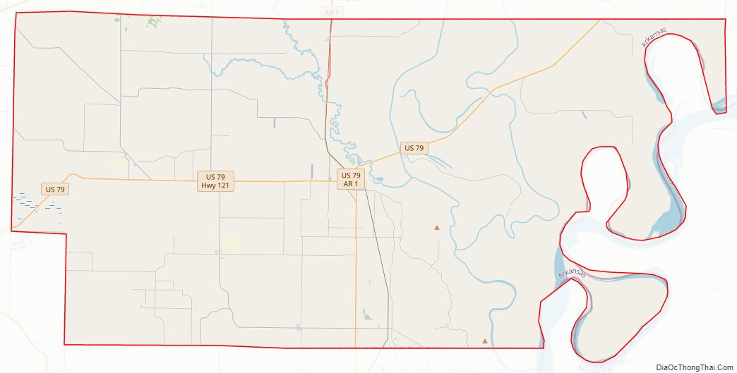 Map of Lee County, Arkansas - Thong Thai Real