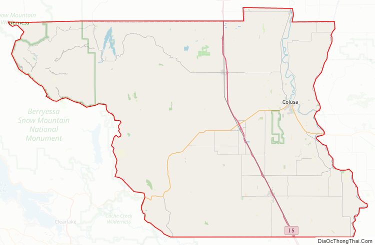 Colusa CountyStreet Map.