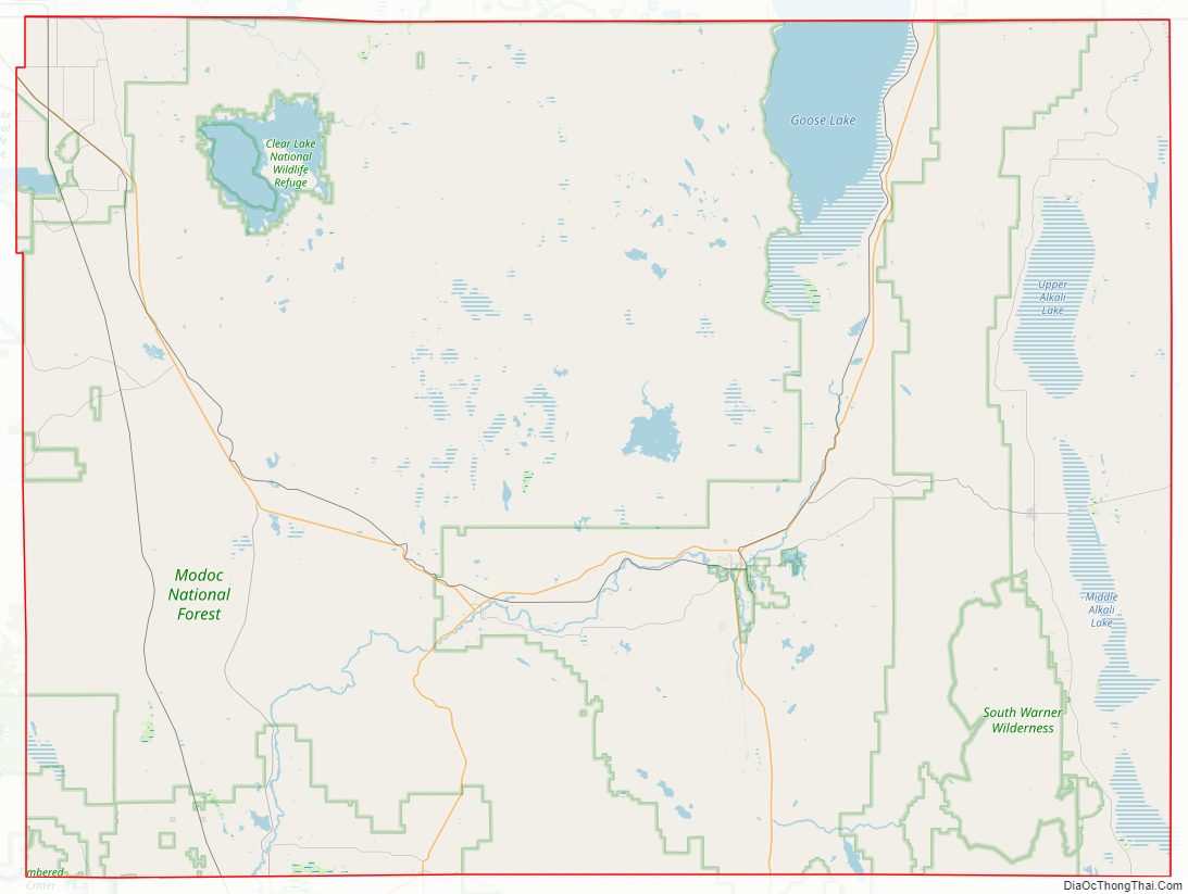 Modoc CountyStreet Map.
