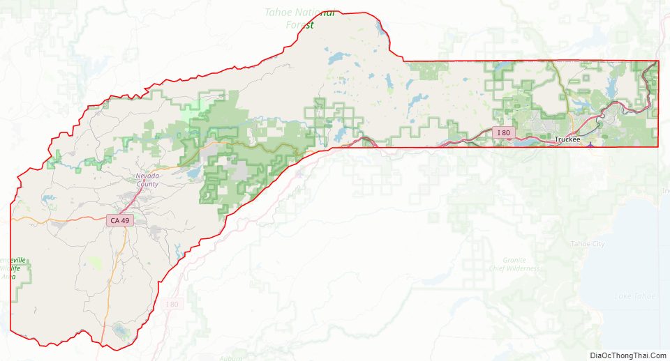 Nevada CountyStreet Map.