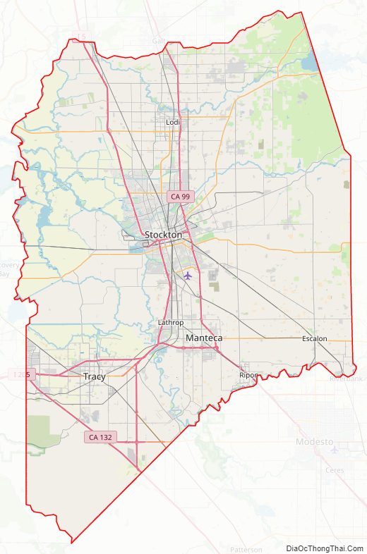 San Joaquin CountyStreet Map.