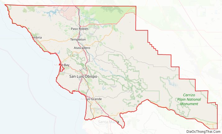 San Luis Obispo CountyStreet Map.