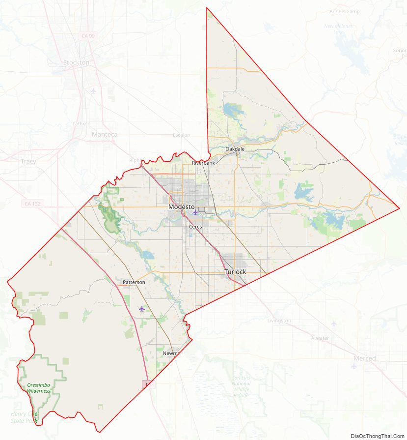 Stanislaus CountyStreet Map.