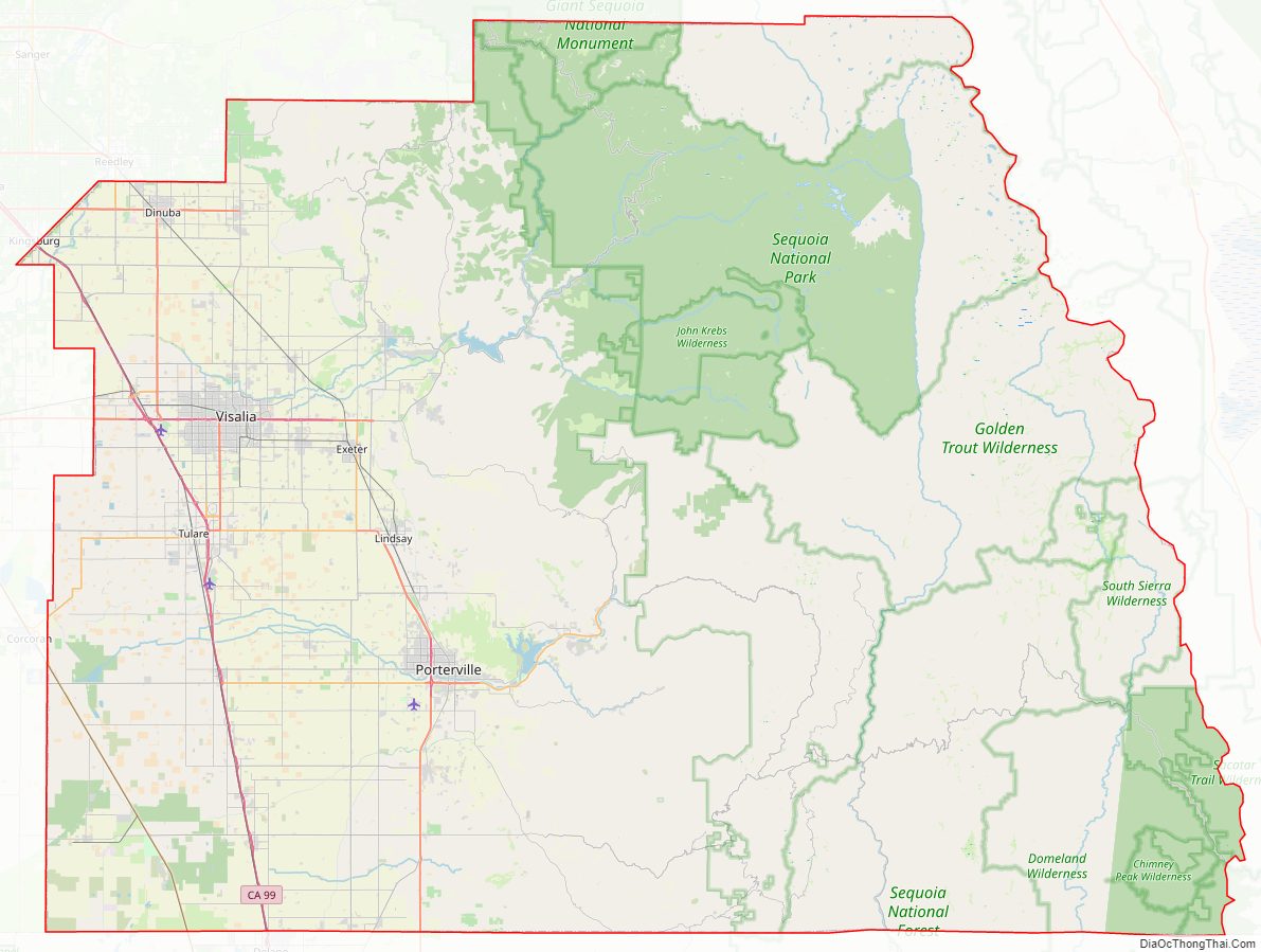 Tulare CountyStreet Map.