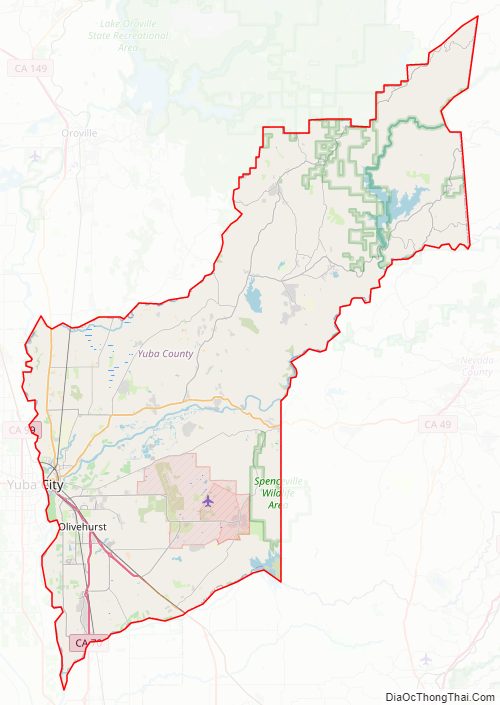 Yuba CountyStreet Map.