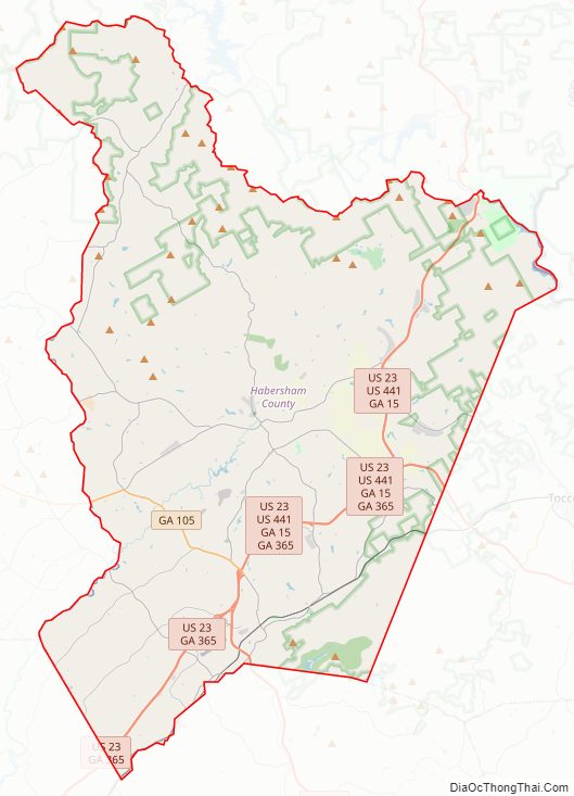 Map of Habersham County,