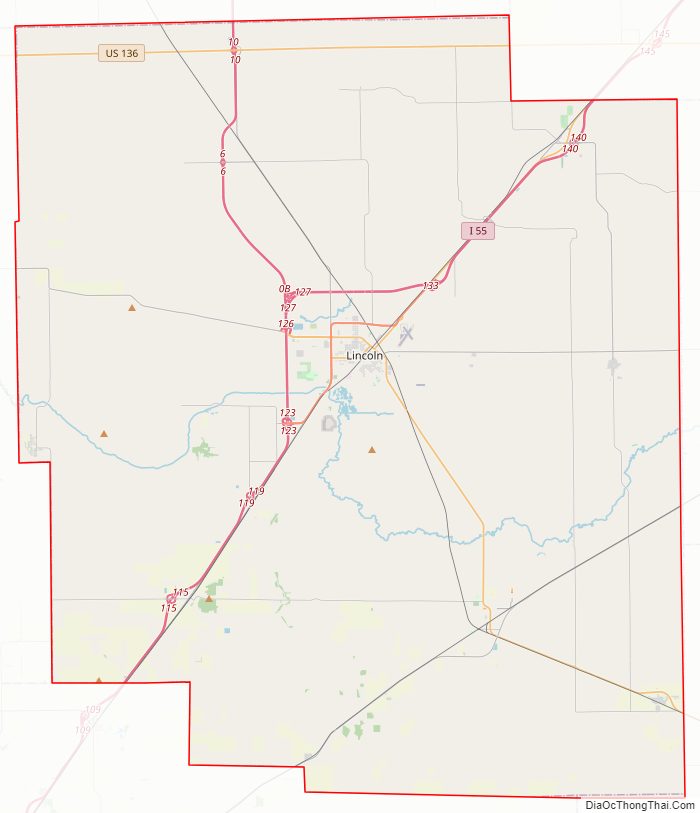 Logan CountyStreet Map.