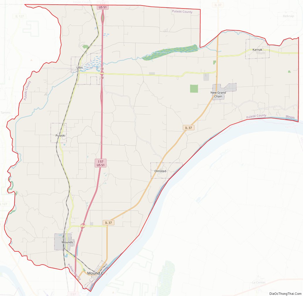 Pulaski CountyStreet Map.