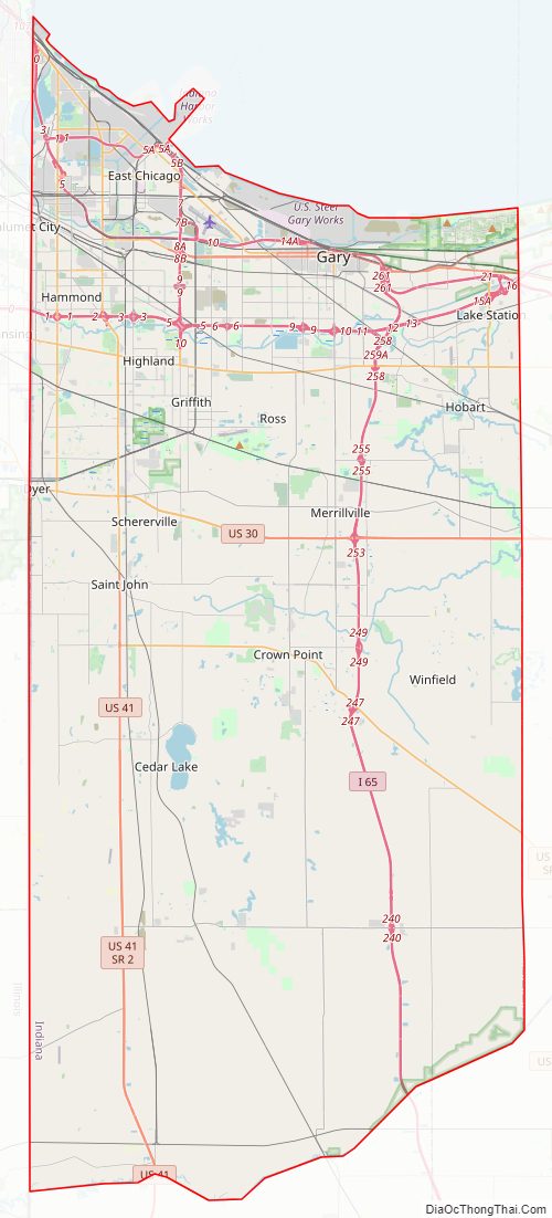 Lake CountyStreet Map.