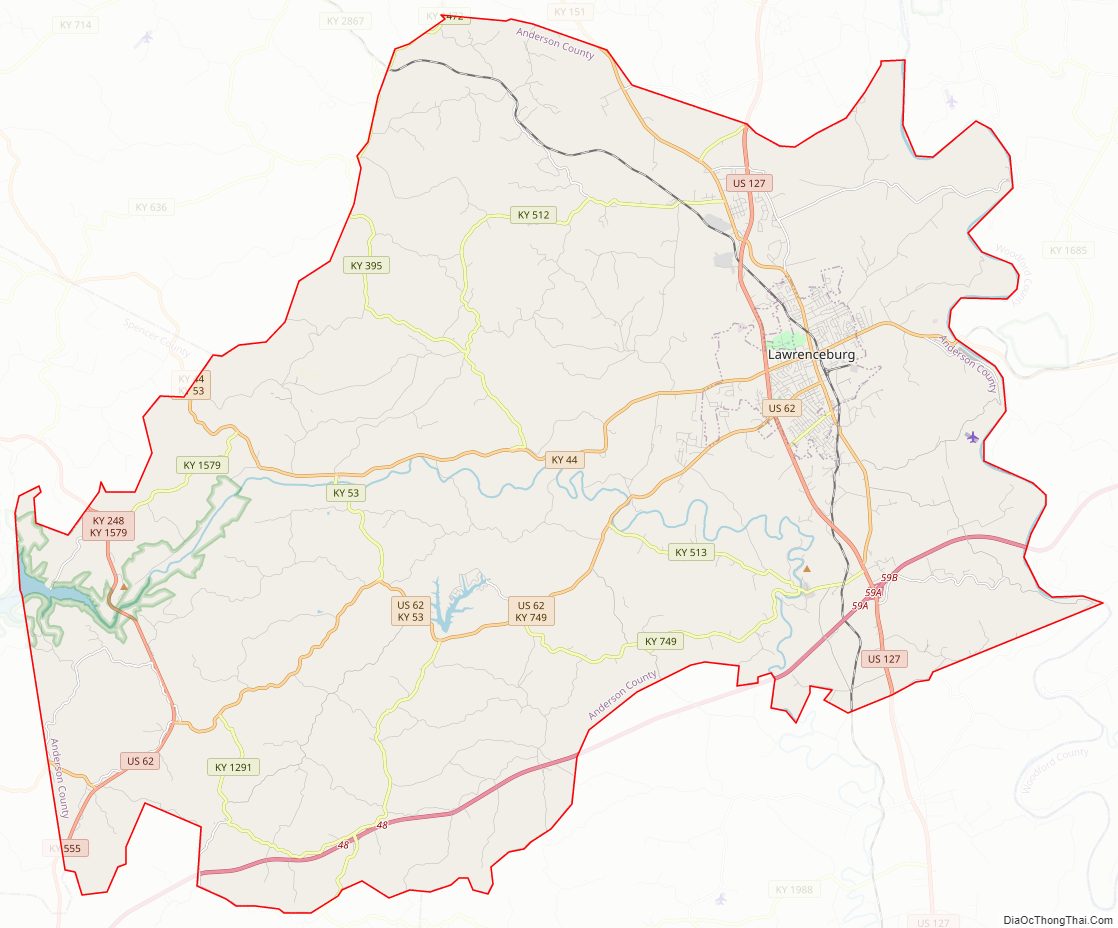 Anderson CountyStreet Map.