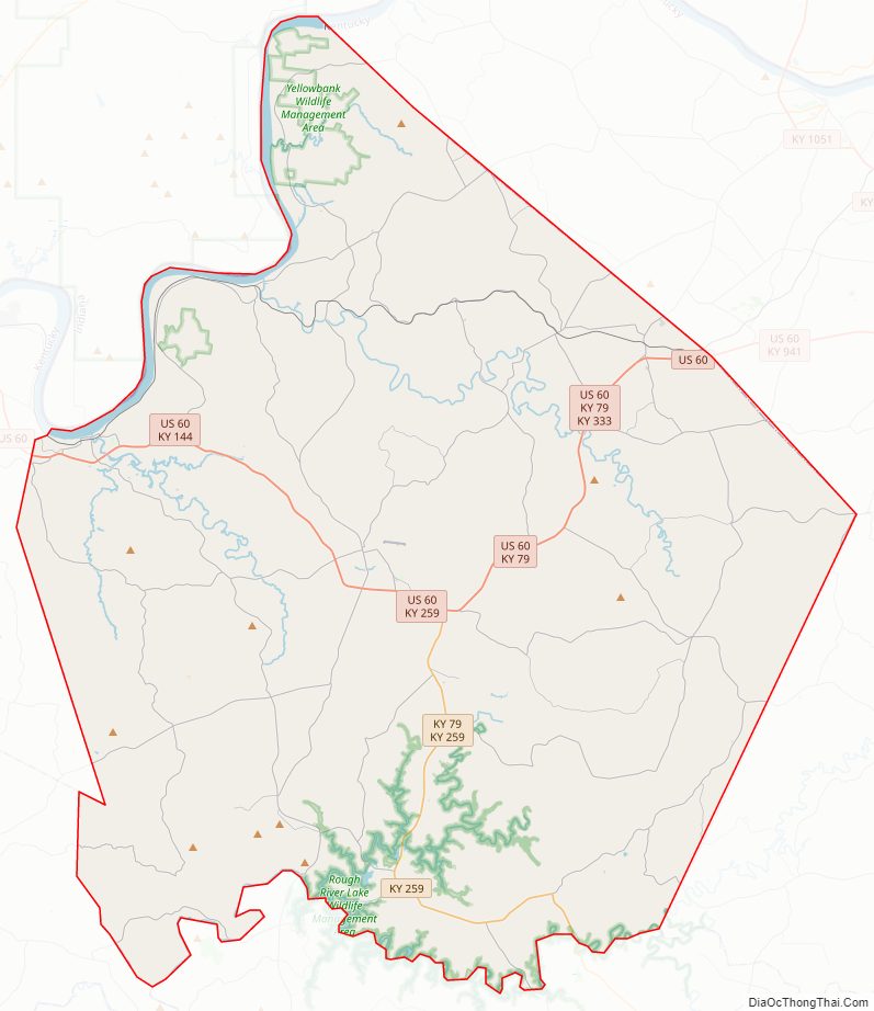 Street map of Breckinridge County, Kentucky