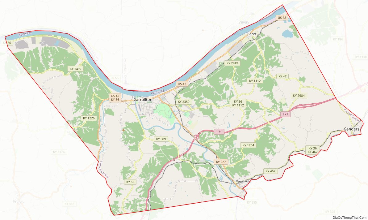 Carroll CountyStreet Map.