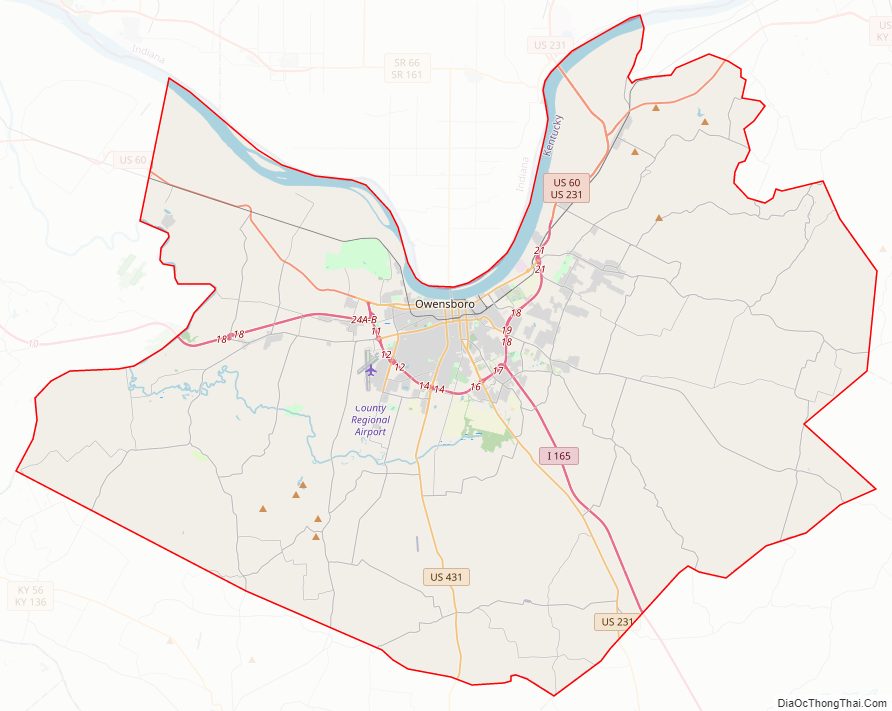Street map of Daviess County, Kentucky