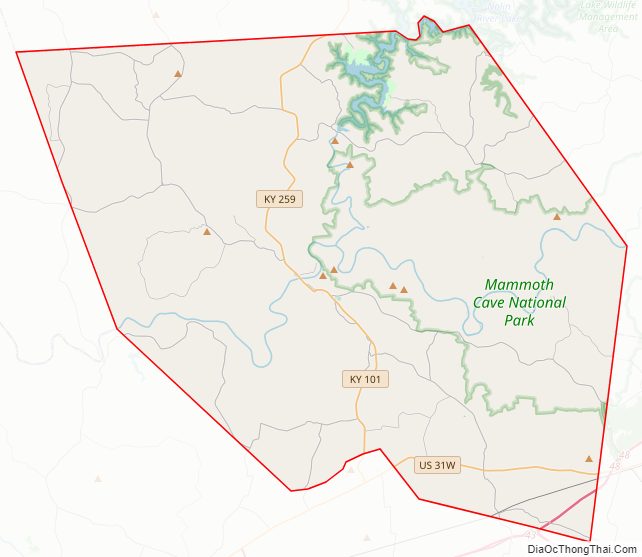 Street map of Edmonson County, Kentucky
