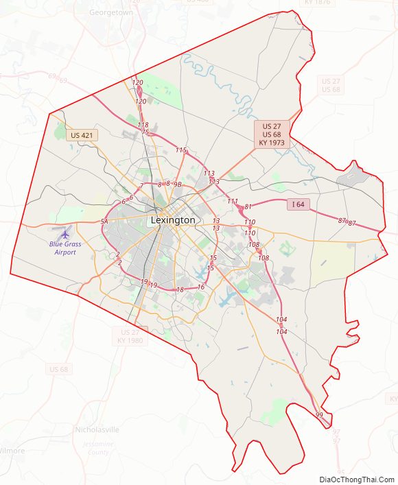 Fayette CountyStreet Map.