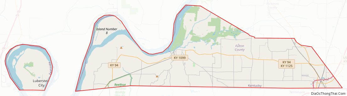 Street map of Fulton County, Kentucky