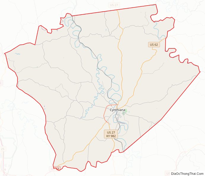 Street map of Harrison County, Kentucky
